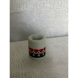 Bavarian Village Rauschert Red hearts vintage porcelain candle holder